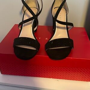 Kelly & Katie Black Stiletto Heels with Adjustable Straps
